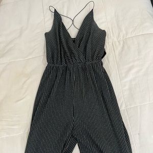 Black Jumpsuit Full Length Going Out Fancy Sparkly Tank Top Womens Size Small